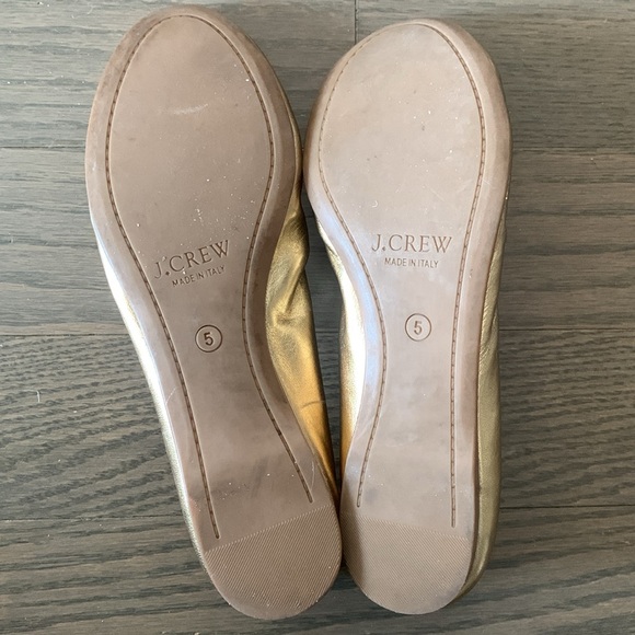 Italian leather J Crew gold ballet flats - Picture 2 of 2